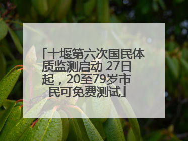 十堰第六次国民体质监测启动 27日起，20至79岁市民可免费测试